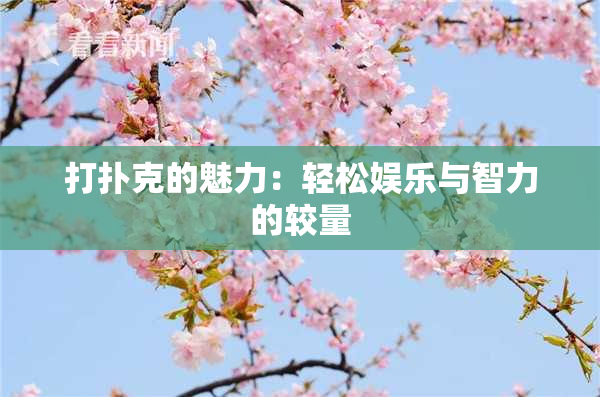打扑克的魅力：轻松娱乐与智力的较量