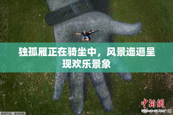 独孤雁正在骑坐中，风景迤逦呈现欢乐景象