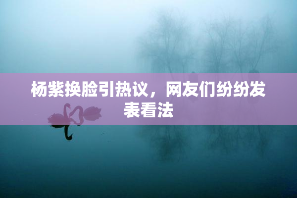 杨紫换脸引热议，网友们纷纷发表看法