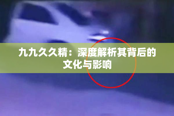 九九久久精：深度解析其背后的文化与影响