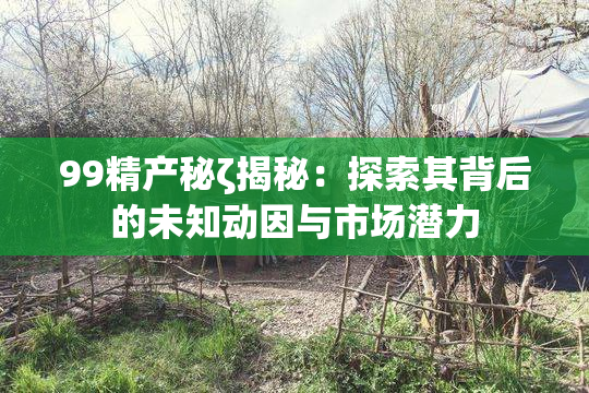 99精产秘ζ揭秘：探索其背后的未知动因与市场潜力