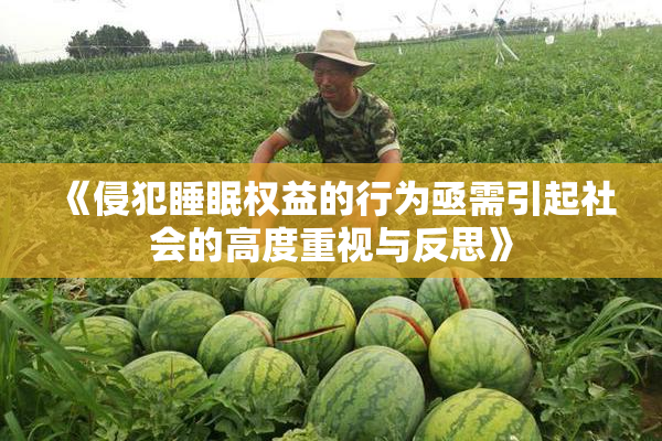 《侵犯睡眠权益的行为亟需引起社会的高度重视与反思》