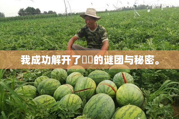 我成功解开了妺妺的谜团与秘密。