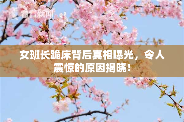 女班长跪床背后真相曝光，令人震惊的原因揭晓！