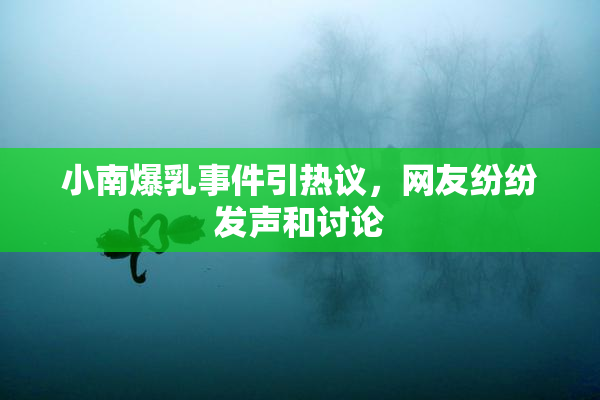 小南爆乳事件引热议，网友纷纷发声和讨论