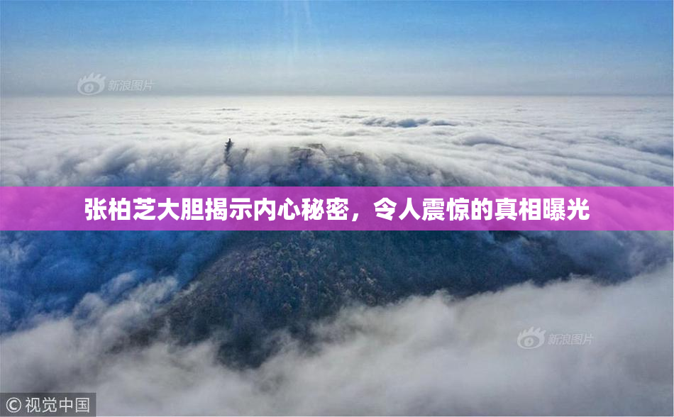 张柏芝大胆揭示内心秘密，令人震惊的真相曝光