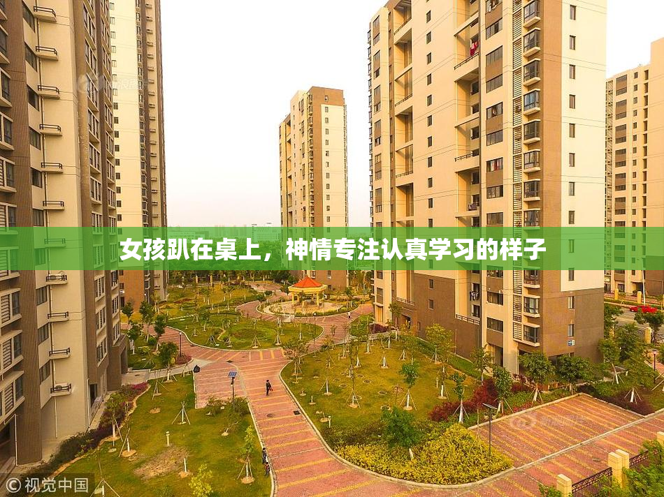 女孩趴在桌上，神情专注认真学习的样子