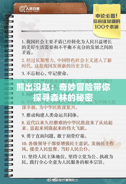 熊出没赵：奇妙冒险带你探寻森林的秘密