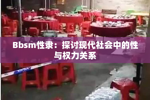 Bbsm性隶：探讨现代社会中的性与权力关系
