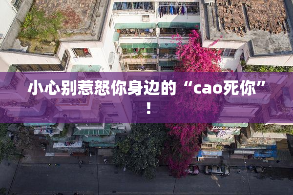 小心别惹怒你身边的“cao死你”！