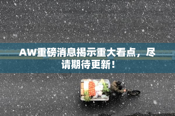 AW重磅消息揭示重大看点，尽请期待更新！