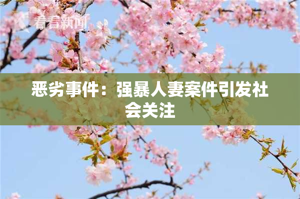 恶劣事件：强暴人妻案件引发社会关注