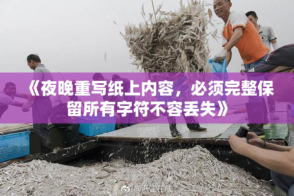 《夜晚重写纸上内容，必须完整保留所有字符不容丢失》