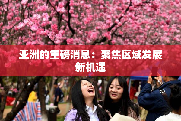 亚洲的重磅消息：聚焦区域发展新机遇
