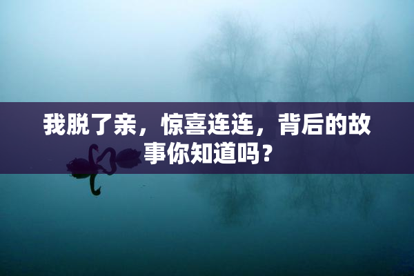 我脱了亲，惊喜连连，背后的故事你知道吗？