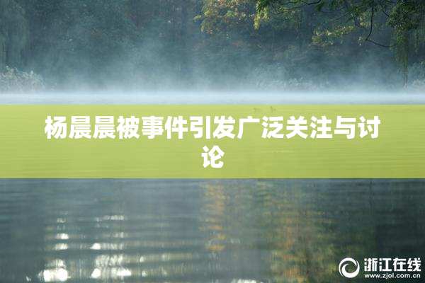 杨晨晨被事件引发广泛关注与讨论