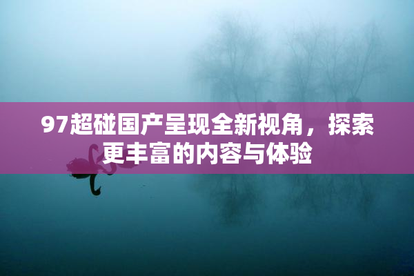 97超碰国产呈现全新视角，探索更丰富的内容与体验