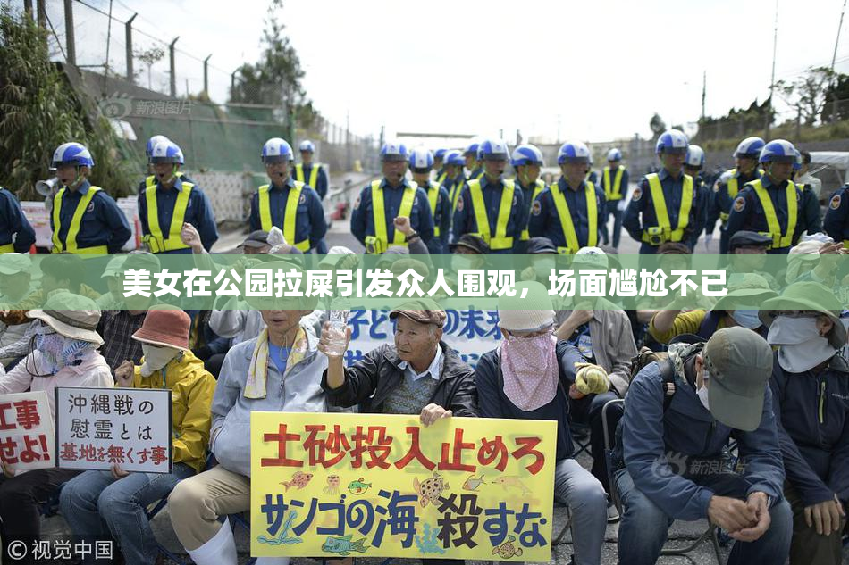 美女在公园拉屎引发众人围观，场面尴尬不已