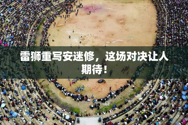 雷狮重写安迷修，这场对决让人期待！