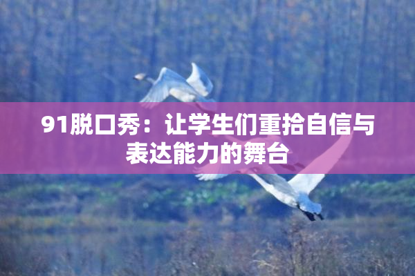 91脱口秀：让学生们重拾自信与表达能力的舞台