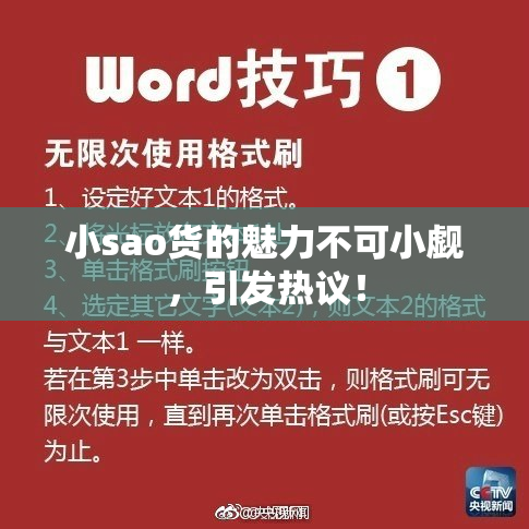 小sao货的魅力不可小觑，引发热议！