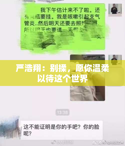 严浩翔：别揉，愿你温柔以待这个世界