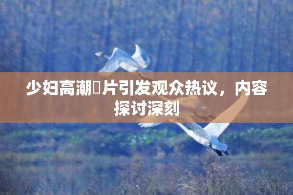 少妇高潮婬片引发观众热议，内容探讨深刻