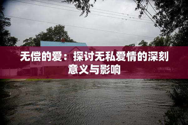 无偿的爱：探讨无私爱情的深刻意义与影响
