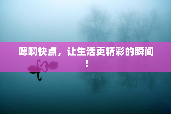 嗯啊快点，让生活更精彩的瞬间！
