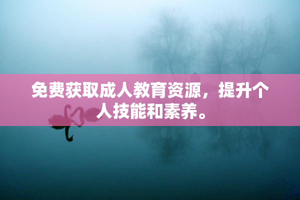 免费获取成人教育资源，提升个人技能和素养。