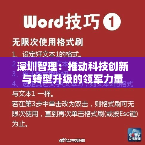 深圳智理：推动科技创新与转型升级的领军力量
