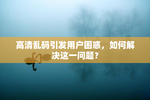 高清乱码引发用户困惑，如何解决这一问题？