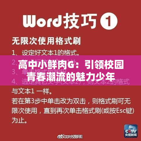 高中小鲜肉G：引领校园青春潮流的魅力少年