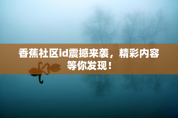 香蕉社区id震撼来袭，精彩内容等你发现！