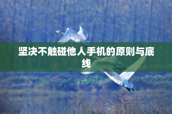 坚决不触碰他人手机的原则与底线
